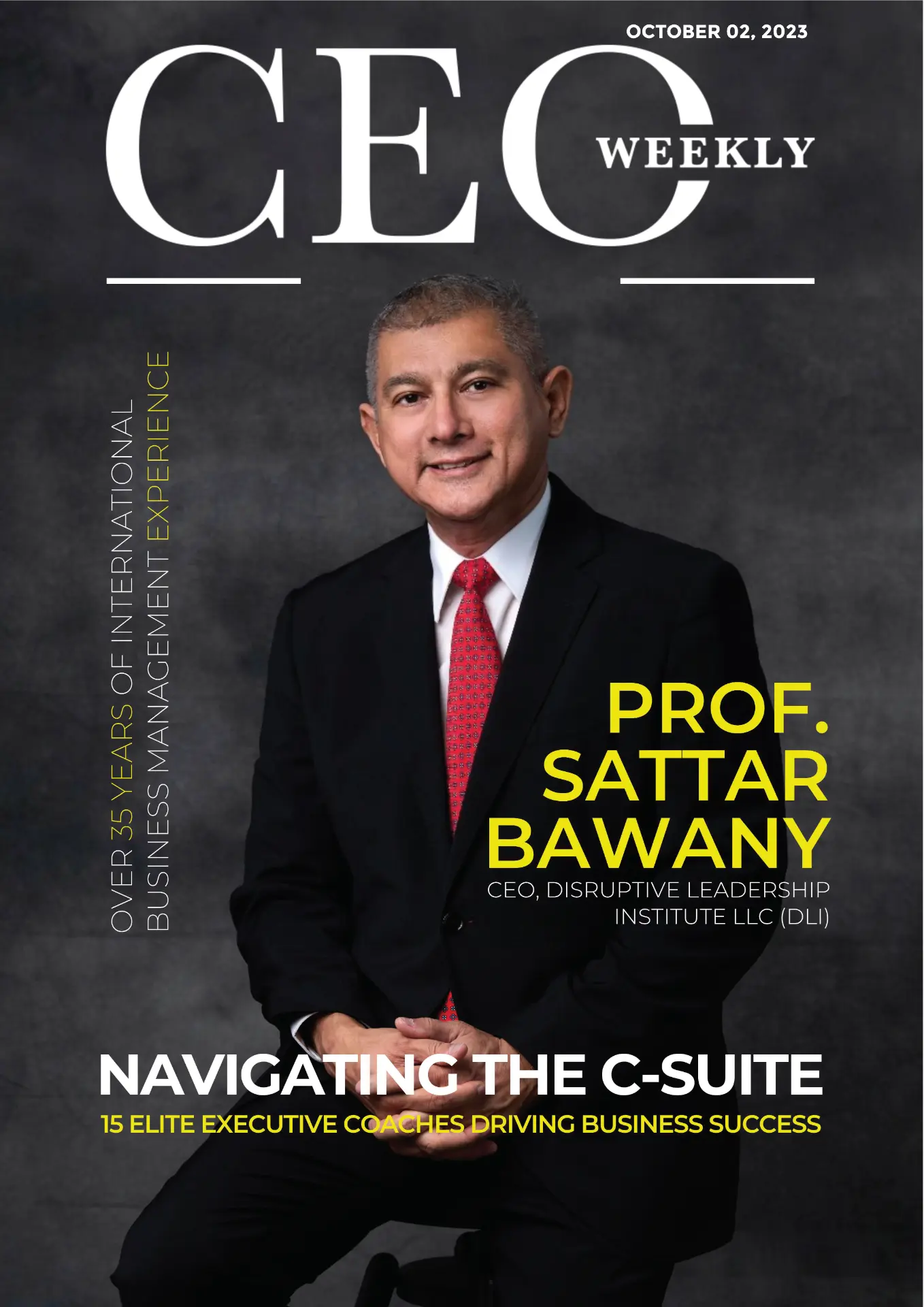 Prof. Sattar Bawany on the cover of CEO Weekly magazine, October 2023