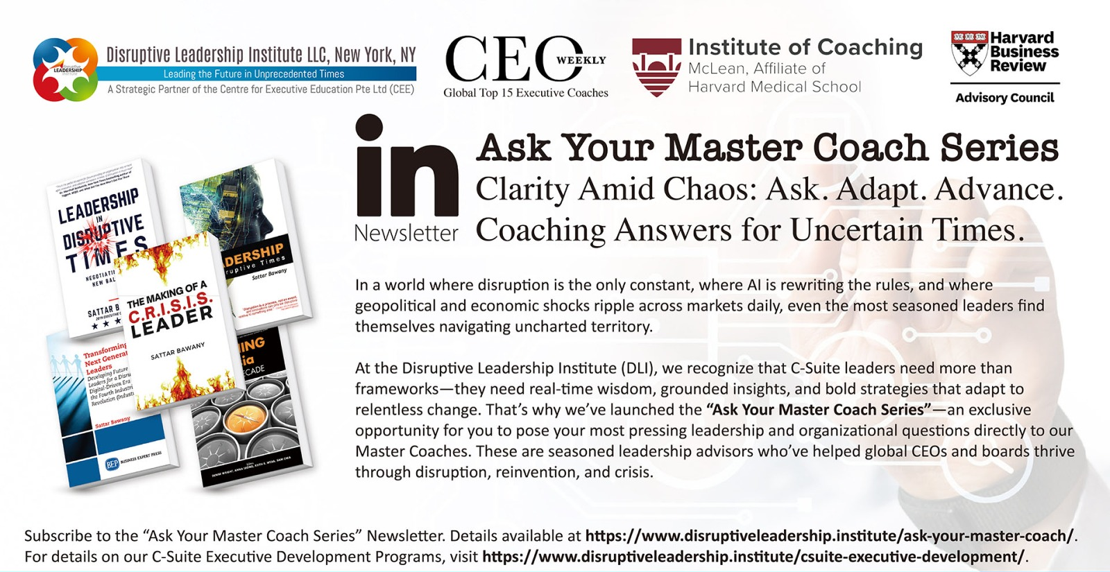 Ask Your Master Coach Series — LinkedIn newsletter banner