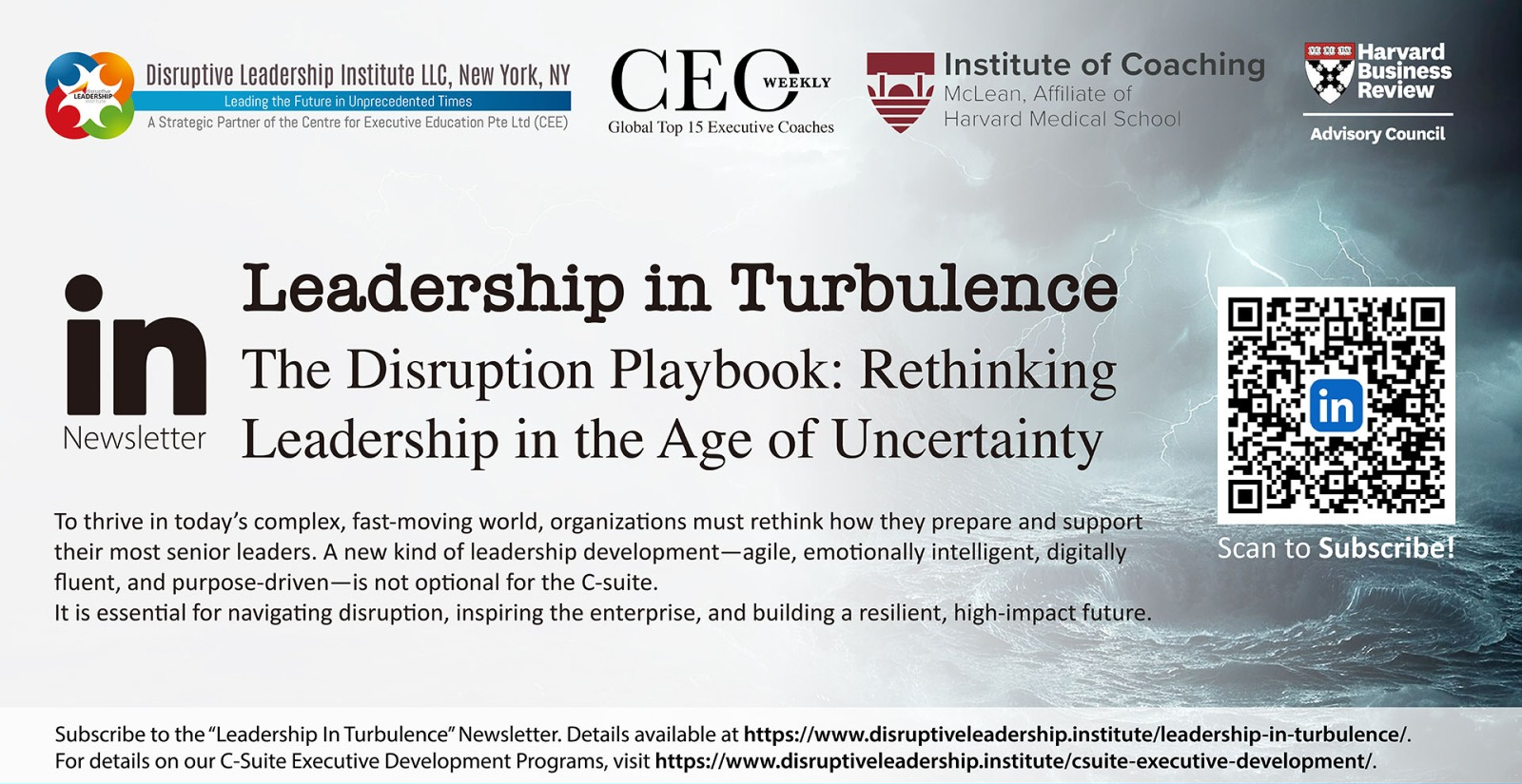 Leadership in Turbulence — LinkedIn newsletter banner