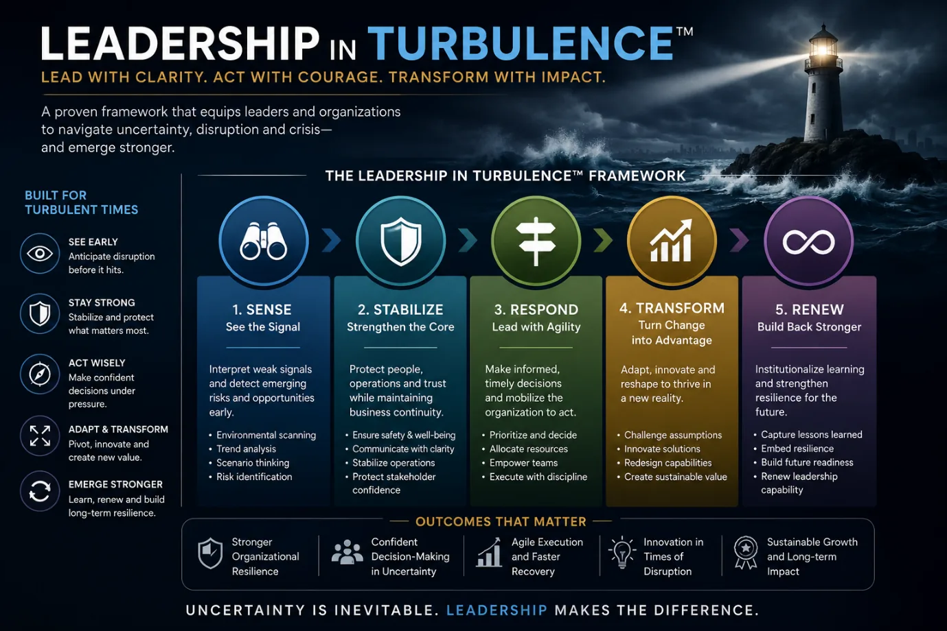 Leadership in Turbulence™ framework diagram